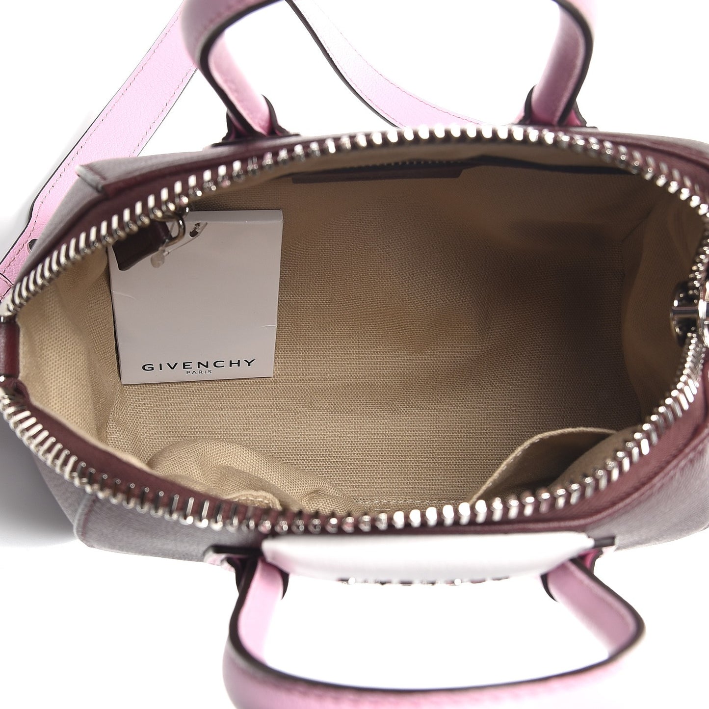 Sugar Goatskin Mini Tri-Color Antigona Burgundy Pink White