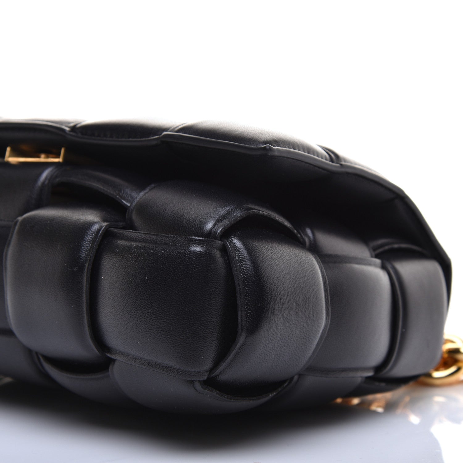 Bottega Veneta Lambskin Maxi Intreccio Padded Chain Cassette Crossbody Bag Black 8 of 8
