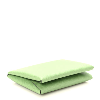 Hermes Epsom Calvi Duo Card Case Vert Criquet 4 of 9