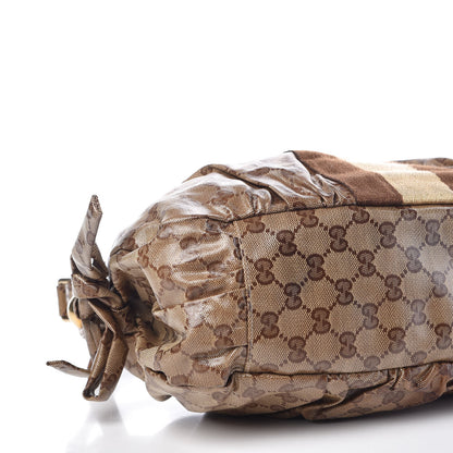 Gucci Crystal Monogram Web Hobo Brown 8 of 10