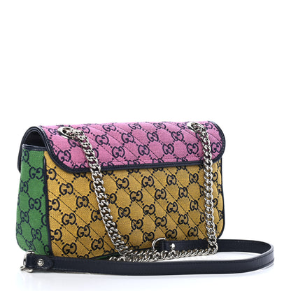 Gucci Monogram Multicolor Matelasse Diagonal Small GG Marmont Shoulder Bag Pink Blue Red Yellow Green 2 of 4