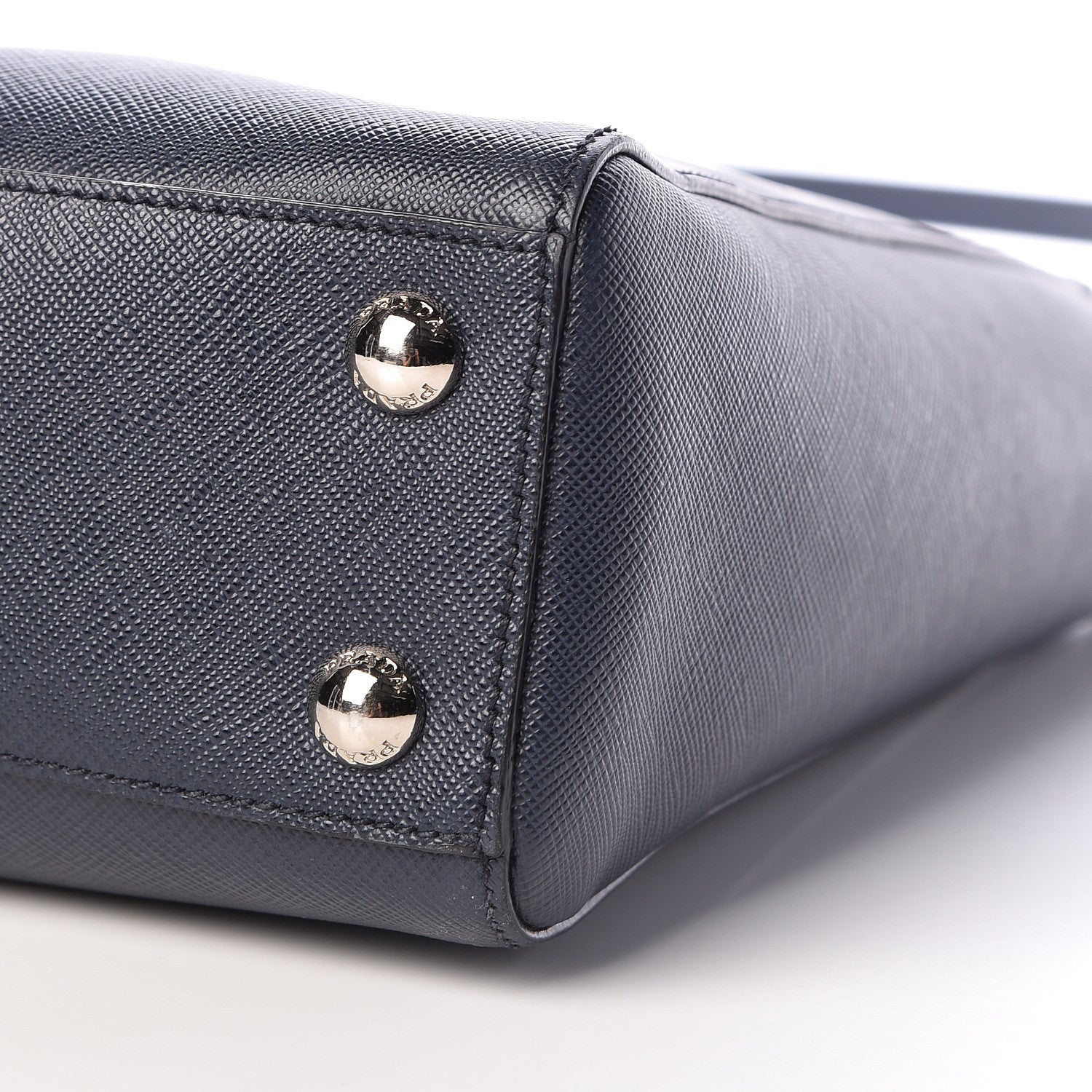 Prada Saffiano Lux Double Handle Shopping Tote Baltico 10 of 10