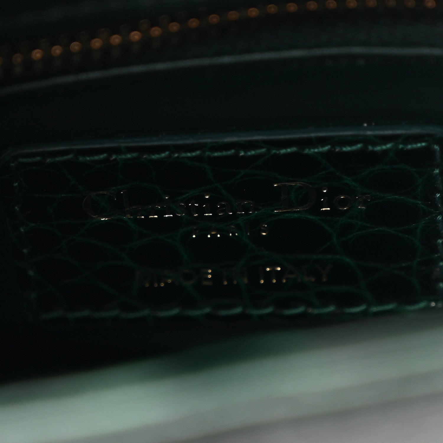 Christian Dior Alligator Crystal Mini Lady Dior Dark Green 1839203
