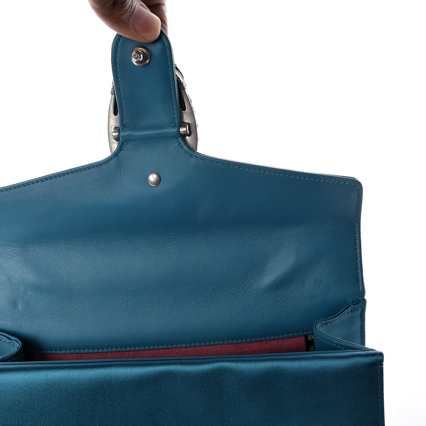 Satin Silk Crystal Small Dionysus Shoulder Bag Turchese Black Diamond