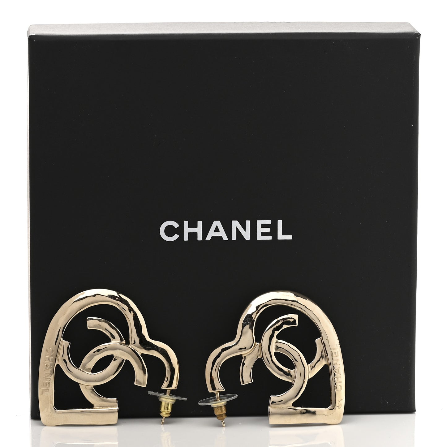 Resin Mirror Logo Brooch Set Black