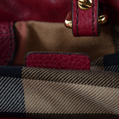 Burberry Soft Calfskin House Check Big Crush Tote Red 8 of 8