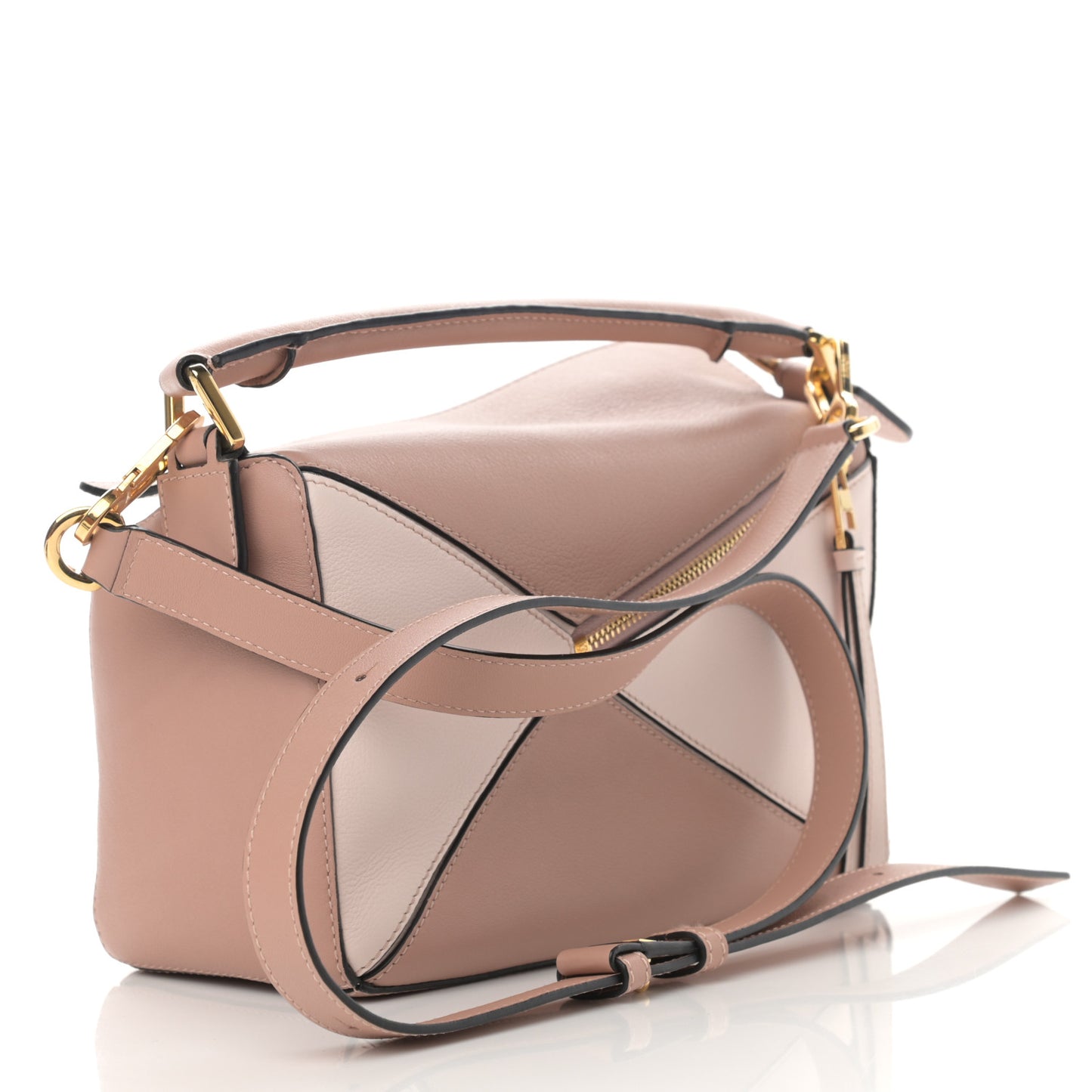 Calfskin Suede Small Puzzle Bag Blush