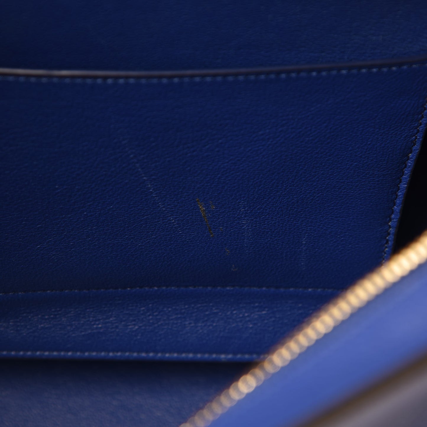 Drummed Calfskin Suede Medium Trapeze Indigo
