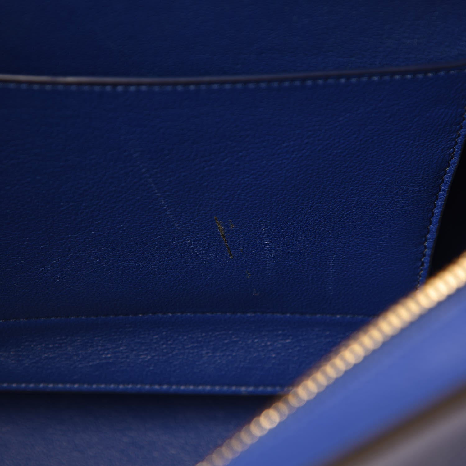 Celine Drummed Calfskin Suede Medium Trapeze Indigo 10 of 13