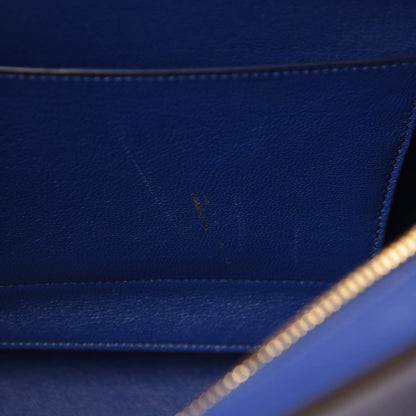 Celine Drummed Calfskin Suede Medium Trapeze Indigo 10 of 13