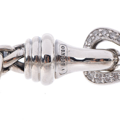 David Yurman Sterling Silver Diamond 6mm Buckle Wheat Chain Bracelet 3 of 4