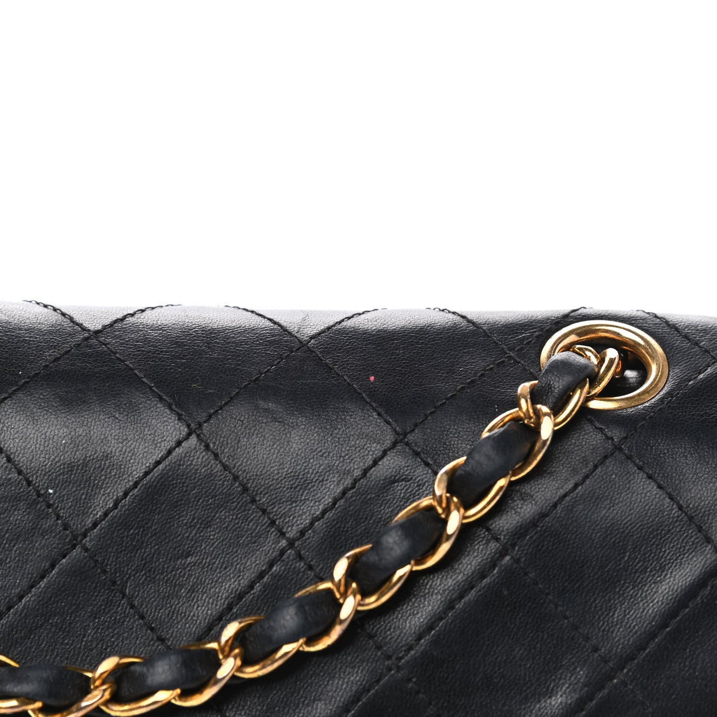 Lambskin Quilted Small Double Flap Black