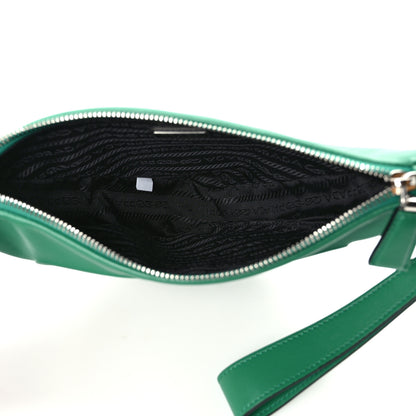 Prada Grace Lux Triangle Logo Embossed Triangle Wristlet Pouch Mango 5 of 9