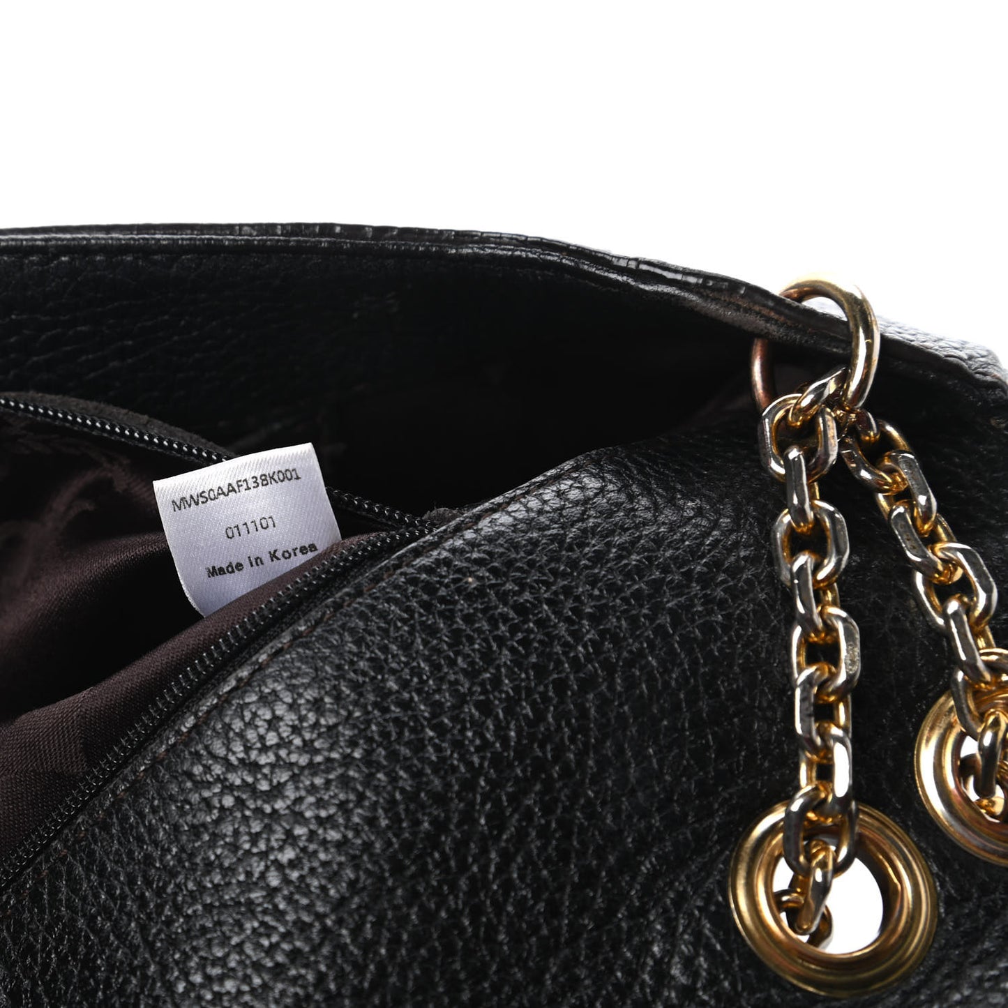 Grained Calfskin Studded Shoulder Bag Black