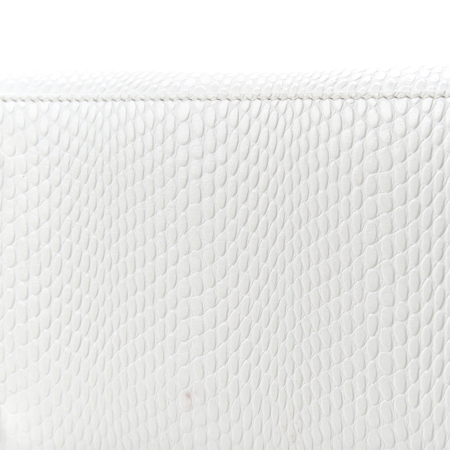 Calfskin Lizard Embossed Medium Paloma White
