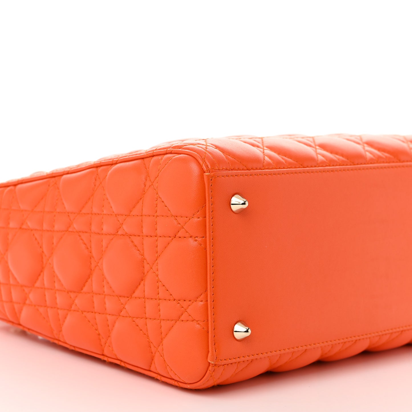 Lambskin Cannage Medium Lady Dior Orange