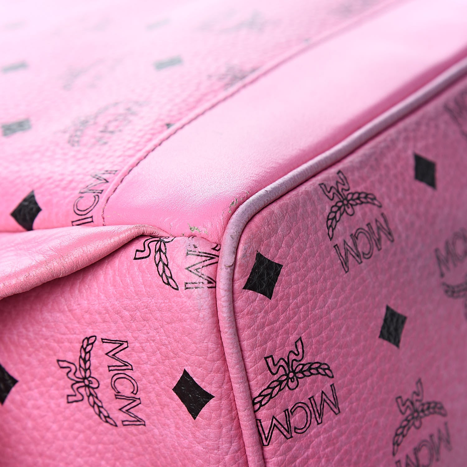 MCM Visetos Medium Sprinkle Stud Stark Backpack Pink 9 of 21