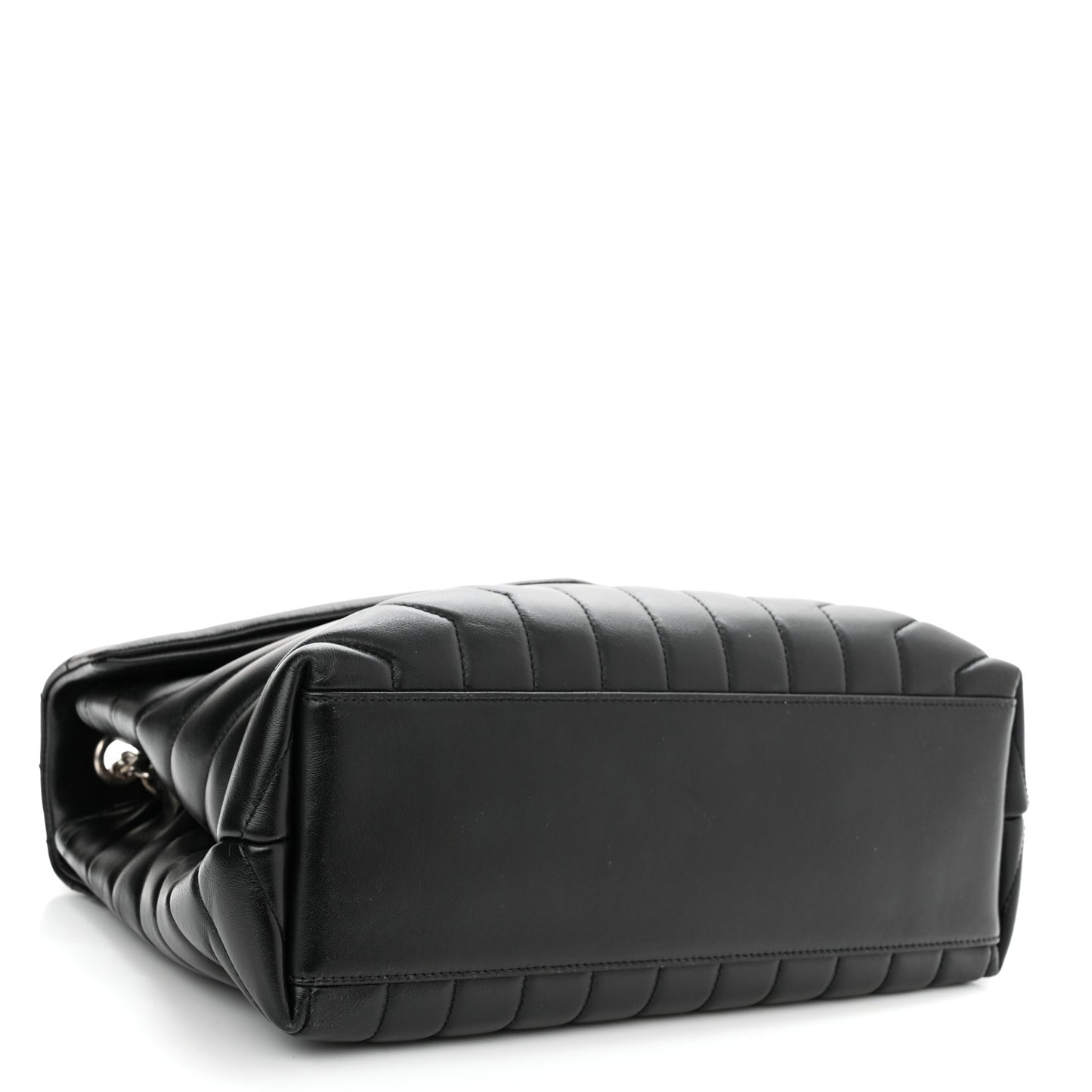 Calfskin Y Quilted Monogram Medium Loulou Chain Satchel Black