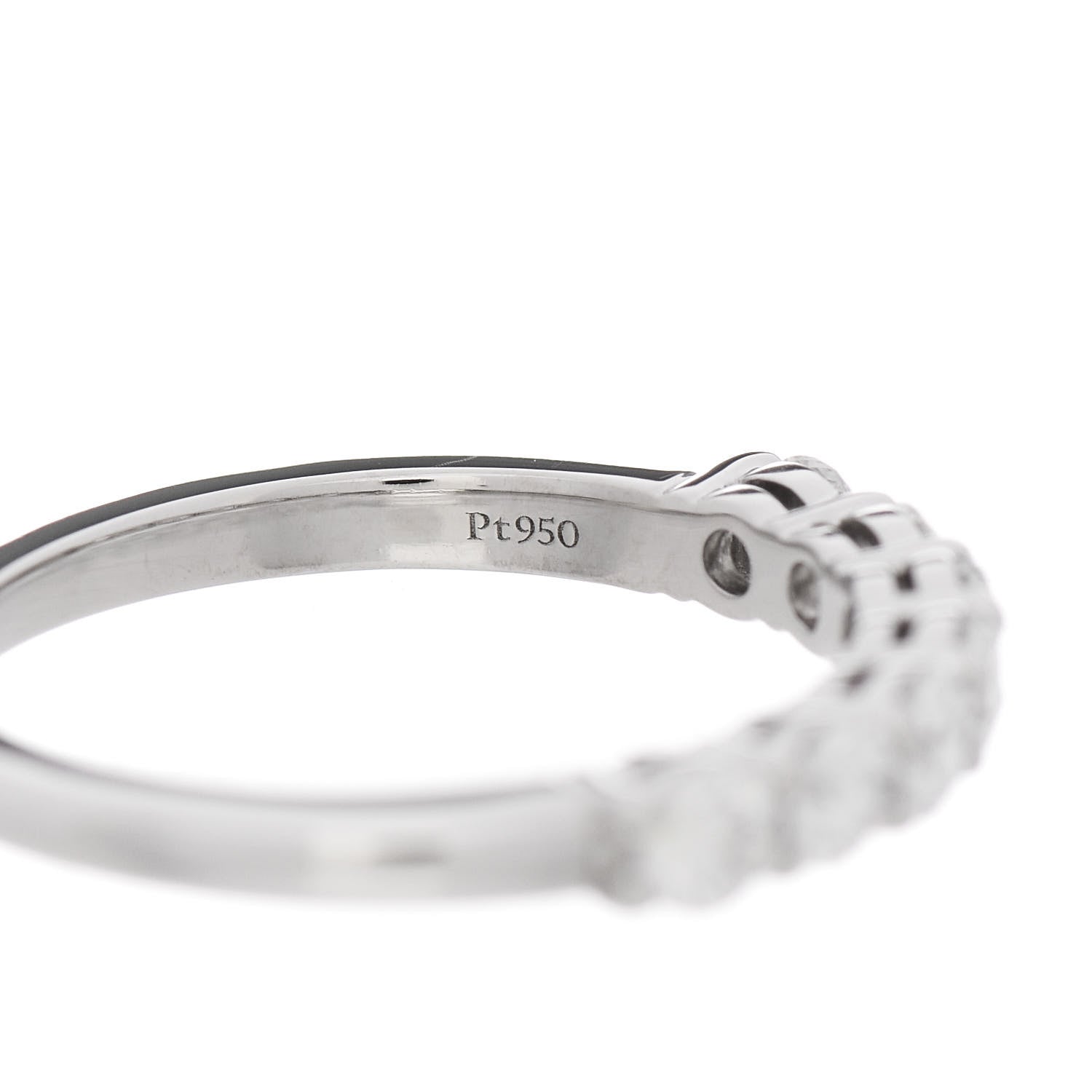 Tiffany Platinum Diamond 3mm Half Circle Embrace Band Ring 50 5.25 4 of 4