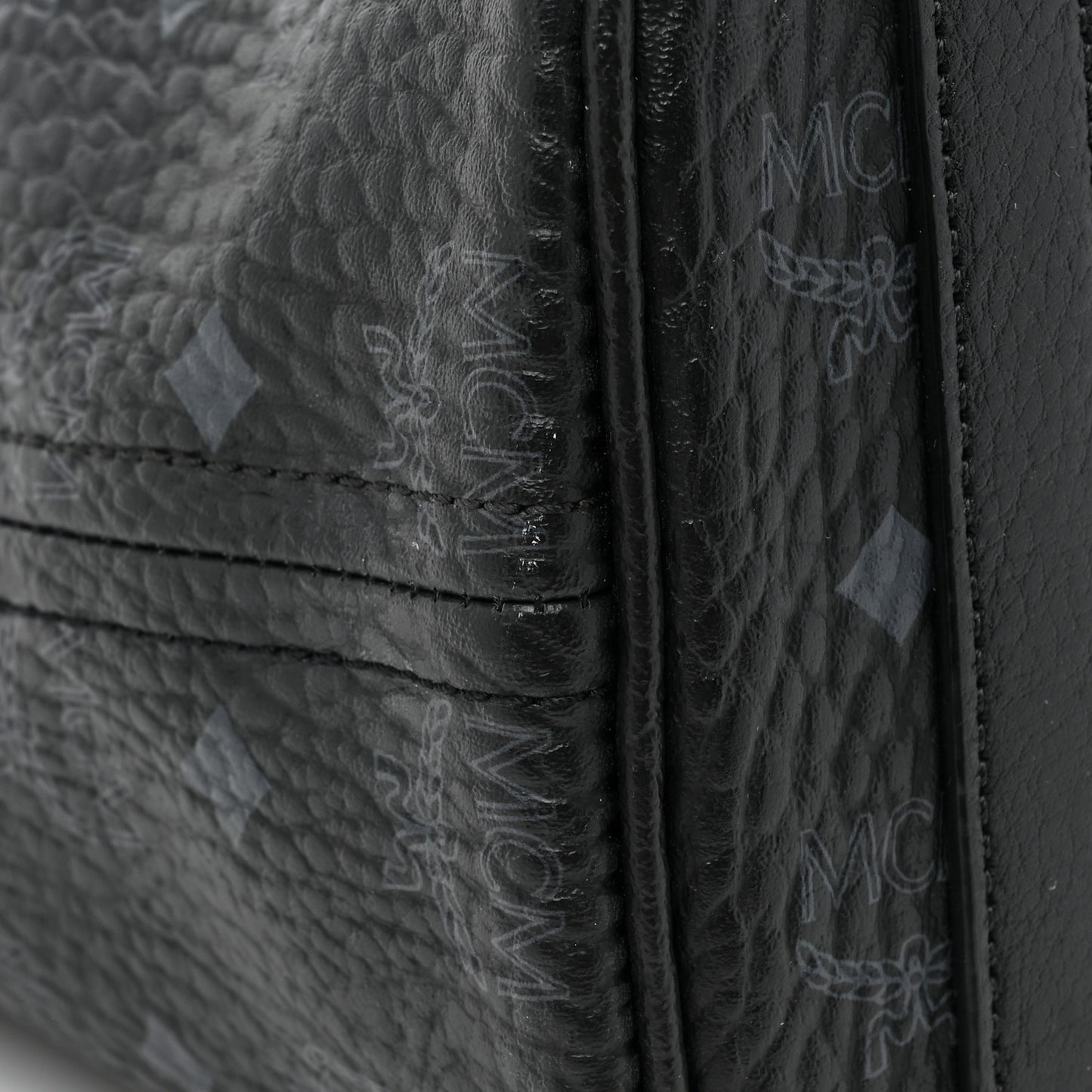 Grained Calfskin Visetos Medium Liz Reversible Shopper Tote Black