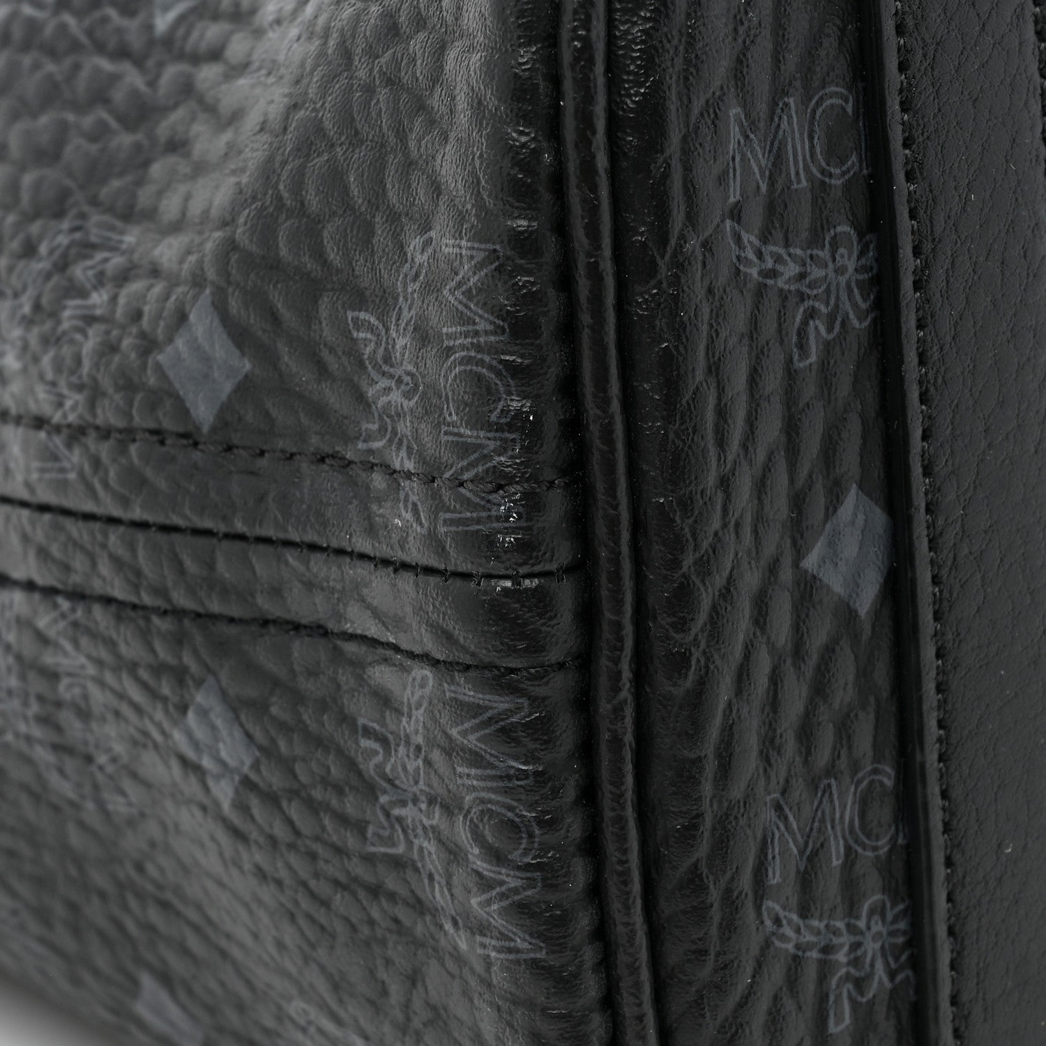 MCM Grained Calfskin Visetos Medium Liz Reversible Shopper Tote Black 18 of 20