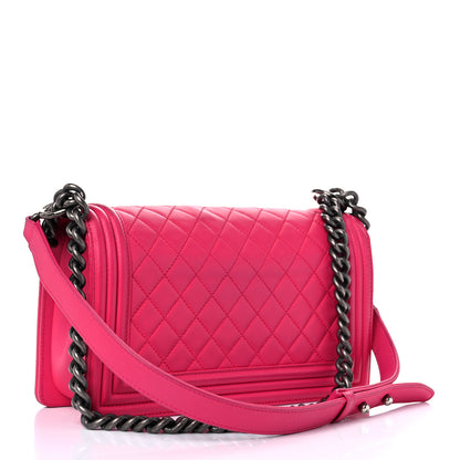 Chanel Lambskin Quilted Medium Boy Flap Pink 2 of 20