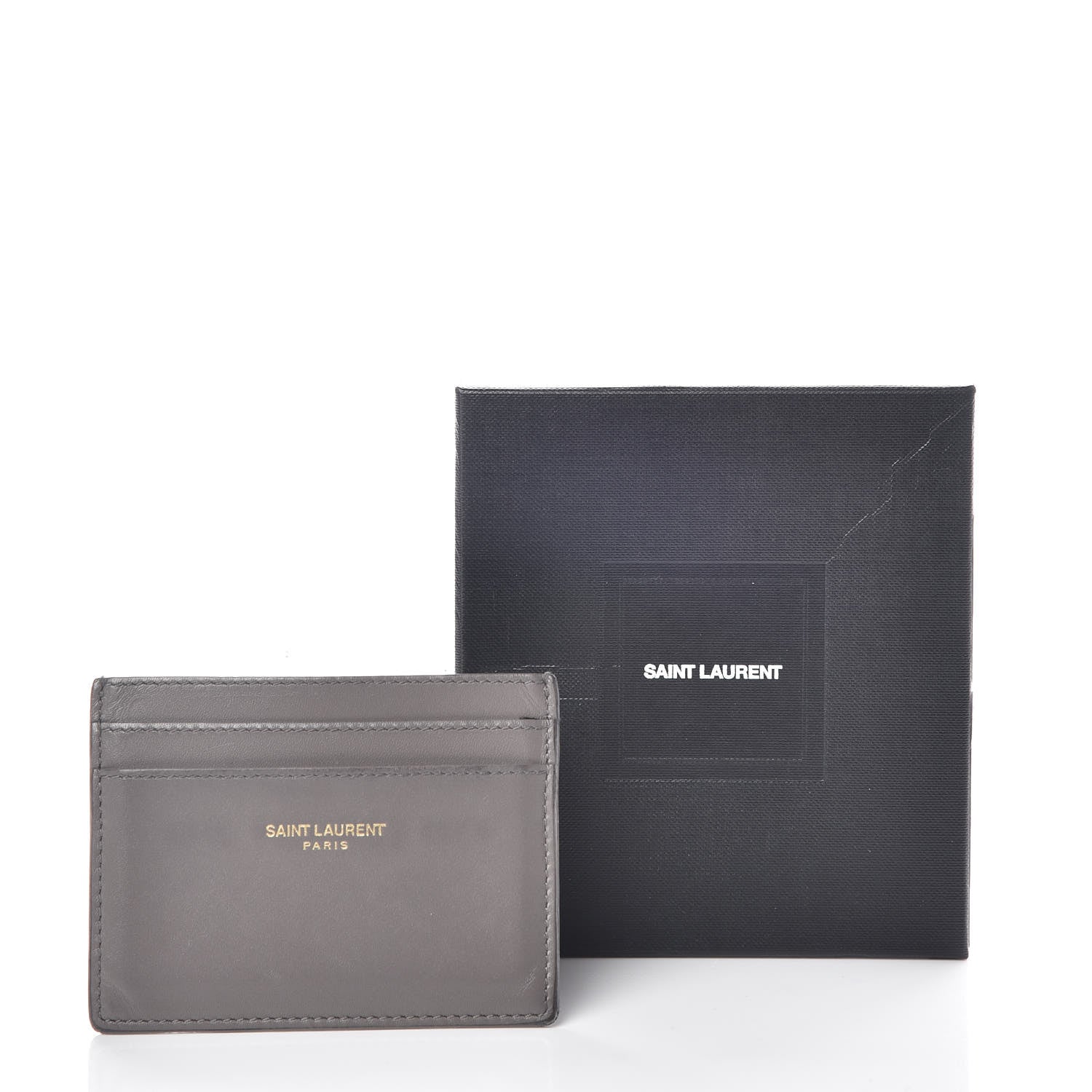 Saint Laurent Calfskin Credit Card Case Fog 12 of 12