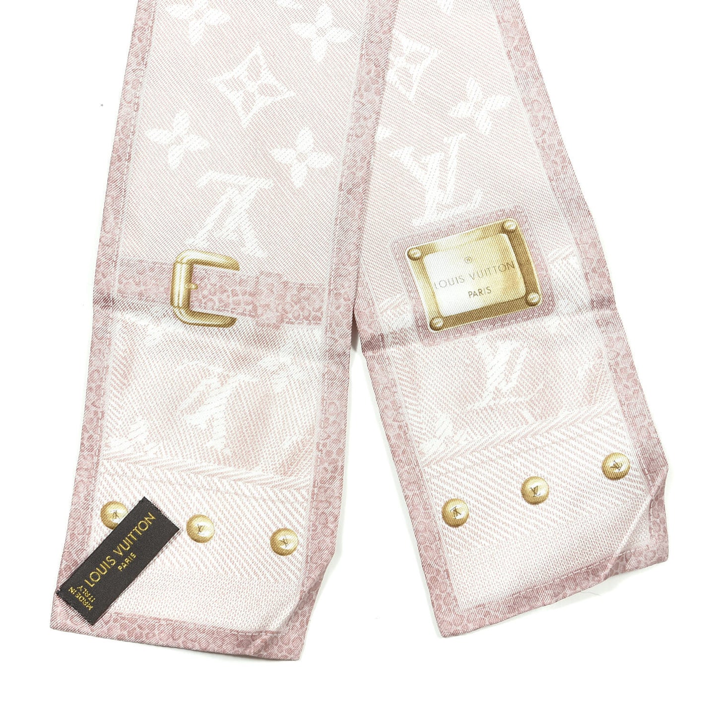 Silk Monogram New Denim Bandeau Rose Clair