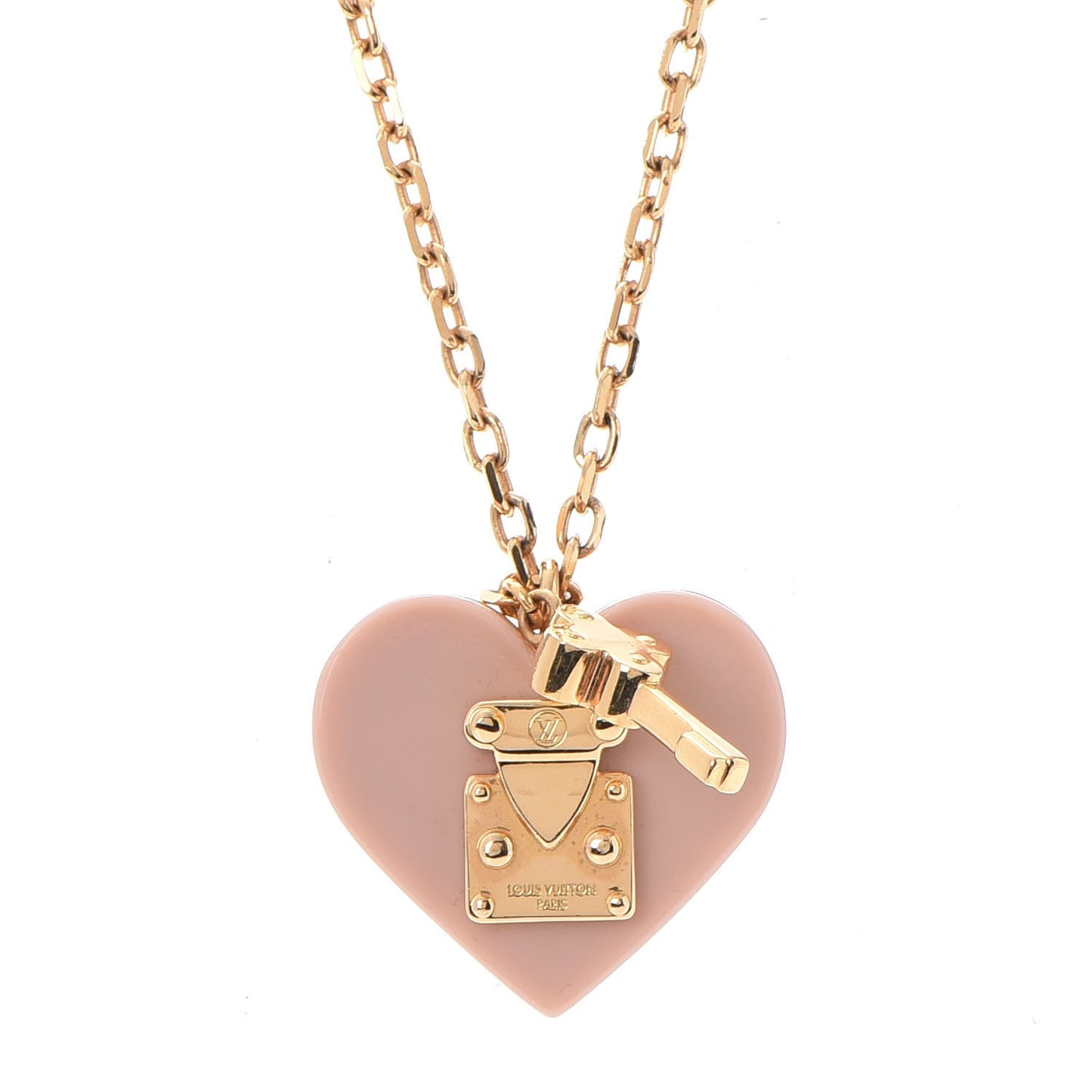 Lock Me Heart Necklace Rose Velours