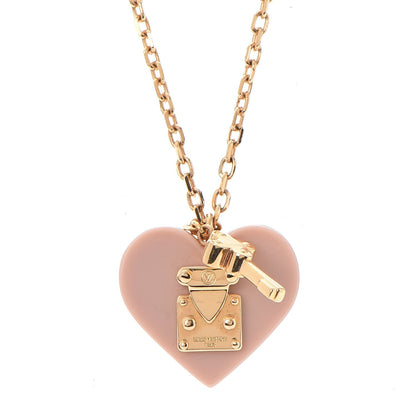 Louis Vuitton Lock Me Heart Necklace Rose Velours 3 of 7
