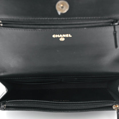 Chanel Shiny Caviar Quilted Pick Me Up Wallet On Chain WOC Black 4 of 13