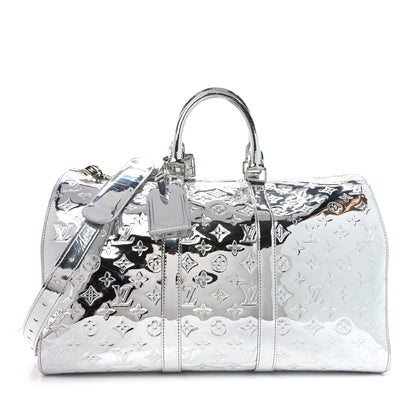 Louis Vuitton Monogram Mirror Keepall Bandouliere 45 Silver 1 of 8
