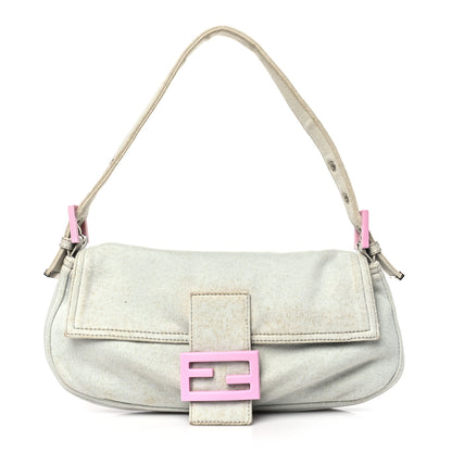 Fendi Jersey Baguette Light Blue Pink 1 of 16