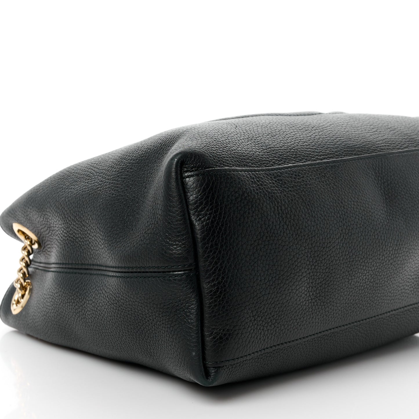 Pebbled Calfskin Medium Soho Chain Shoulder Bag Black