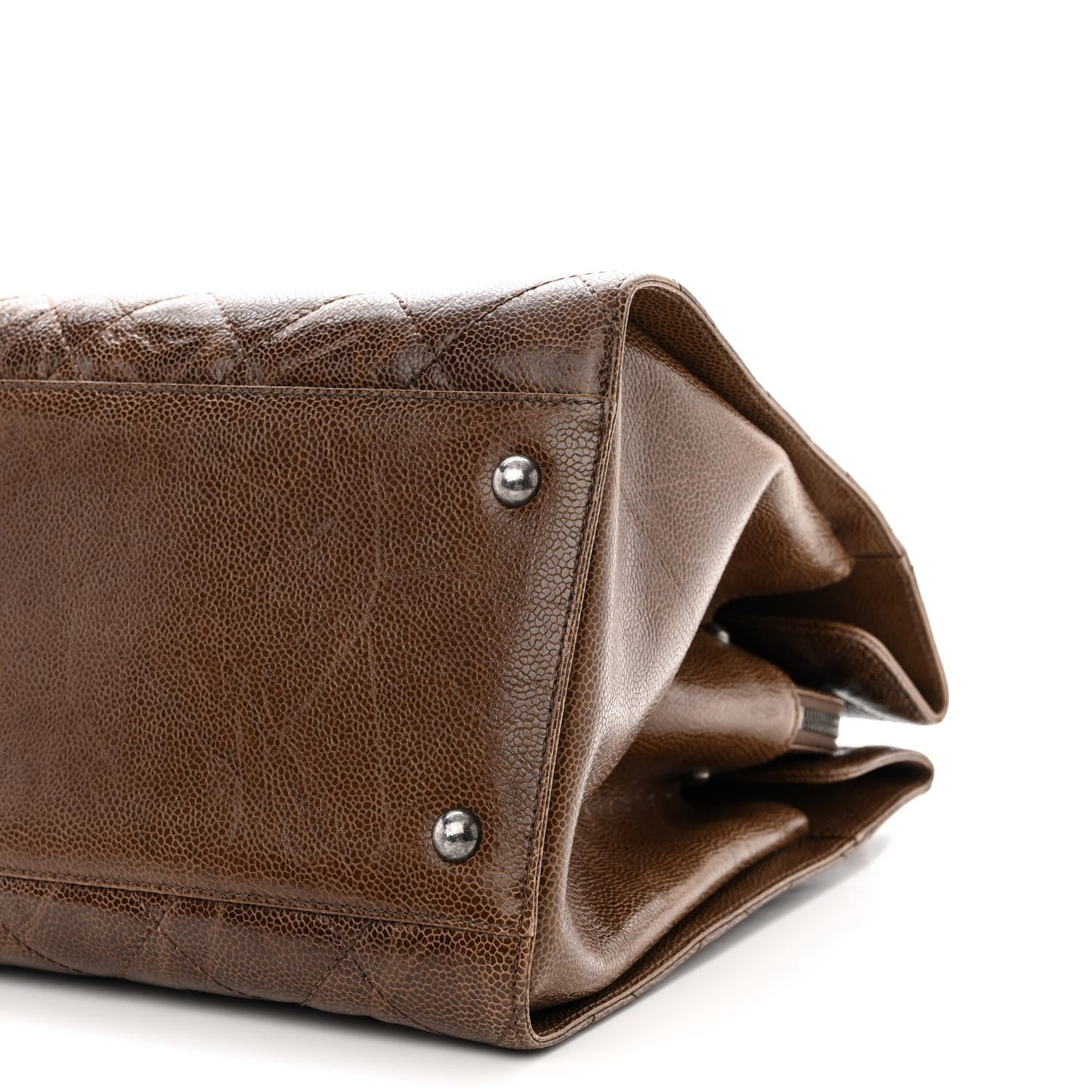 Chanel Crumpled Grained Calfskin Quilted CC Crave Tote Brown 12 of 12