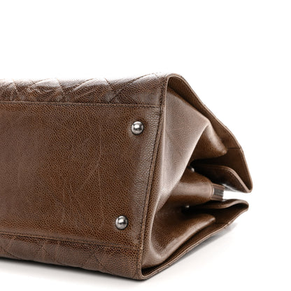 Chanel Crumpled Grained Calfskin Quilted CC Crave Tote Brown 12 of 12