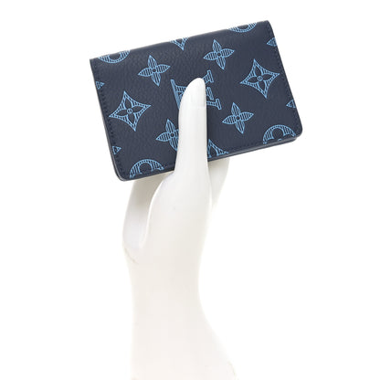 Louis Vuitton Calfskin Monogram Shadow Pocket Organizer Blue 2 of 6