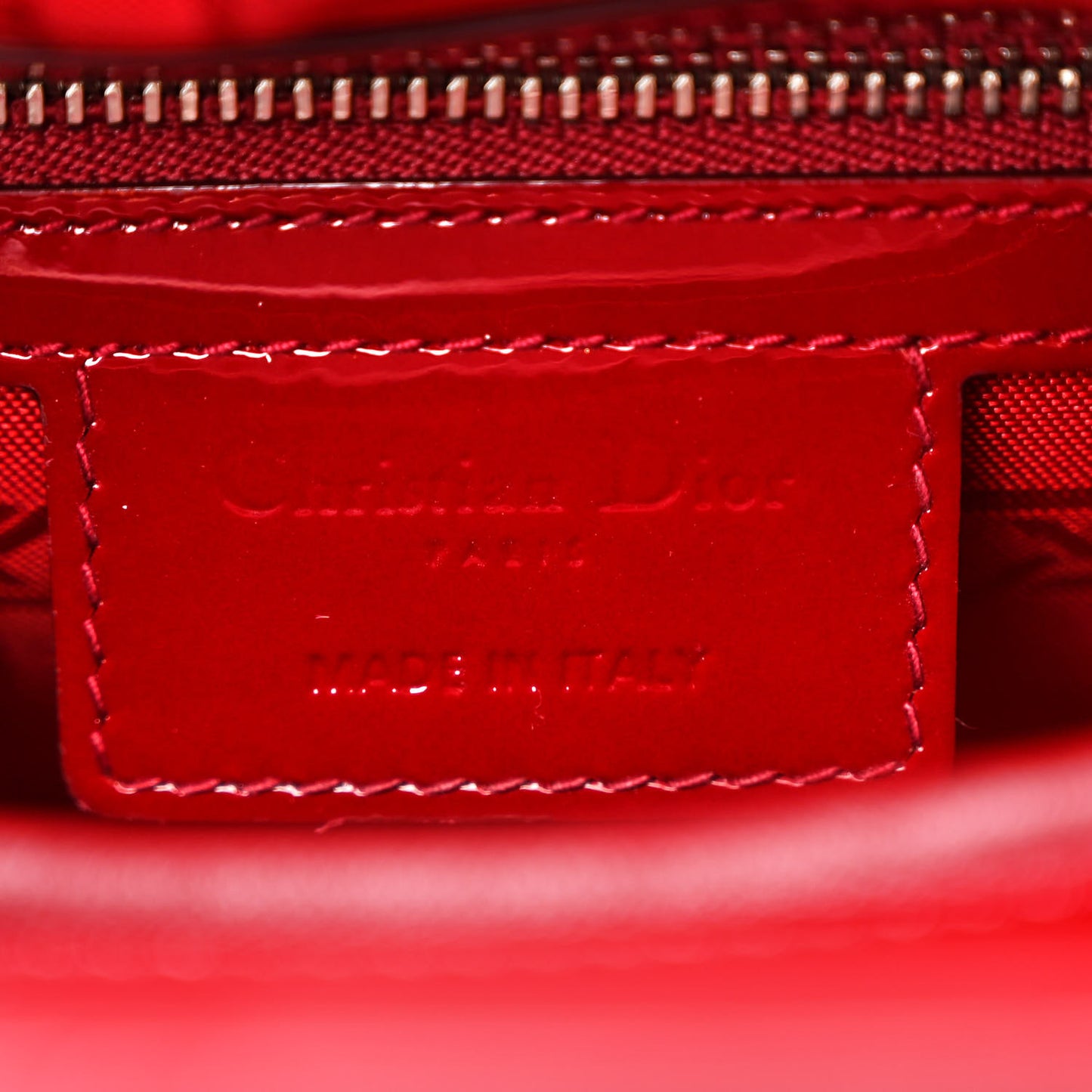 Patent Cannage Medium Lady Dior Red
