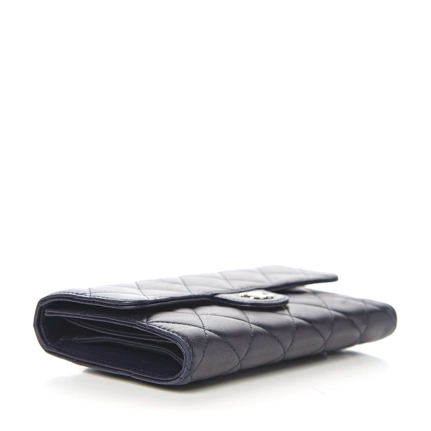 Chanel Lambskin Quilted Large Flap Wallet Black 3 of 9