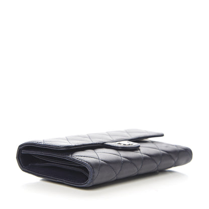 Chanel Lambskin Quilted Large Flap Wallet Black 3 of 9