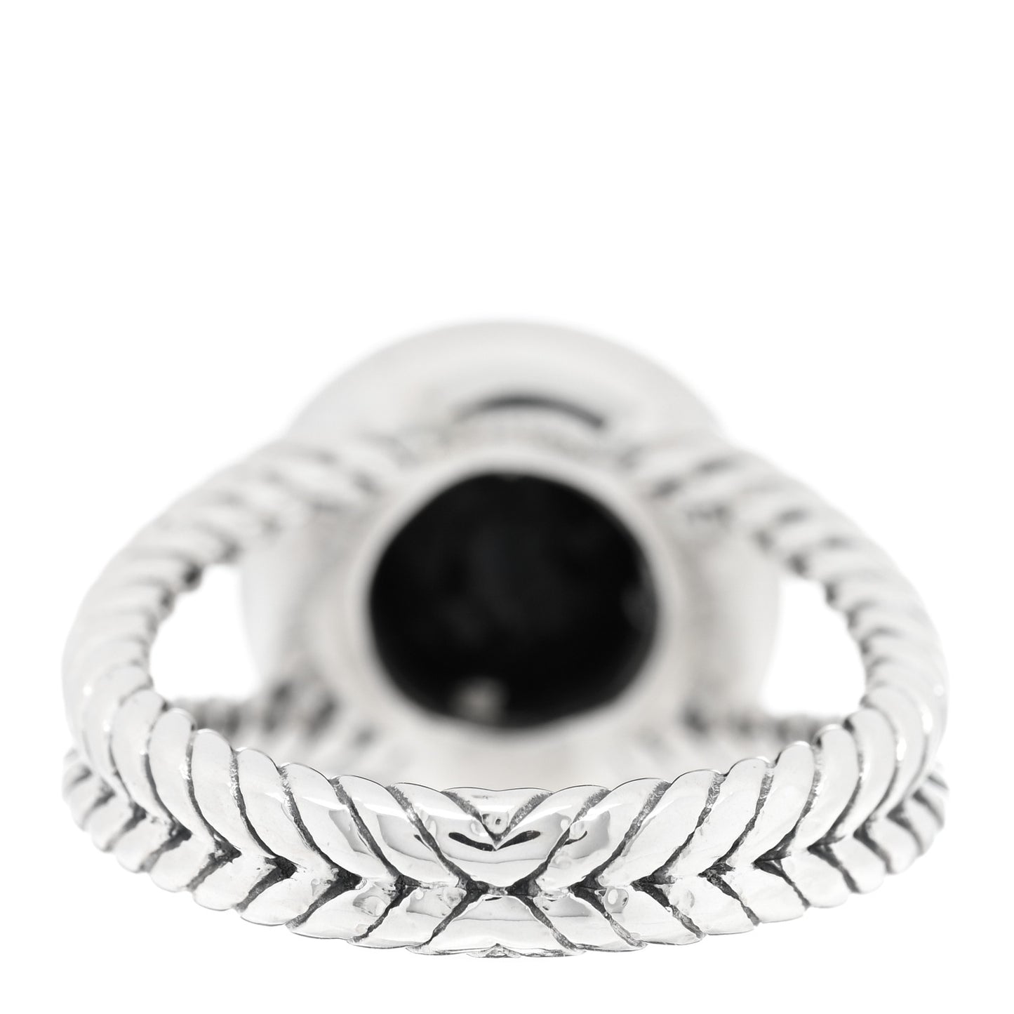 Sterling Silver Diamond Black Onyx 8mm Petite Cerise Ring 52 6