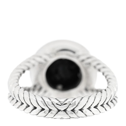 David Yurman Sterling Silver Diamond Black Onyx 8mm Petite Cerise Ring 52 6 3 of 4
