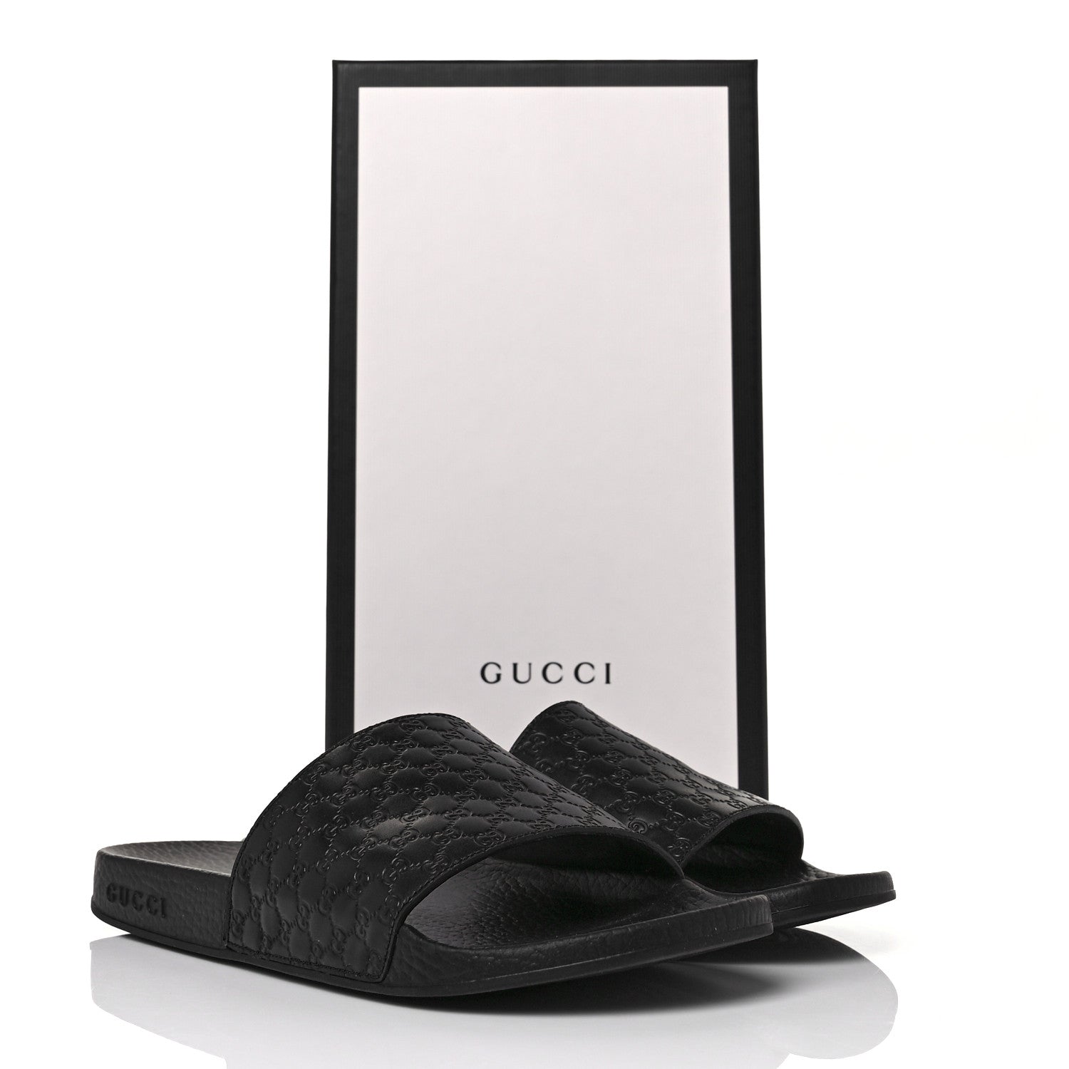 Gucci Microguccissima Slide Sandals 38 Black 8 of 8