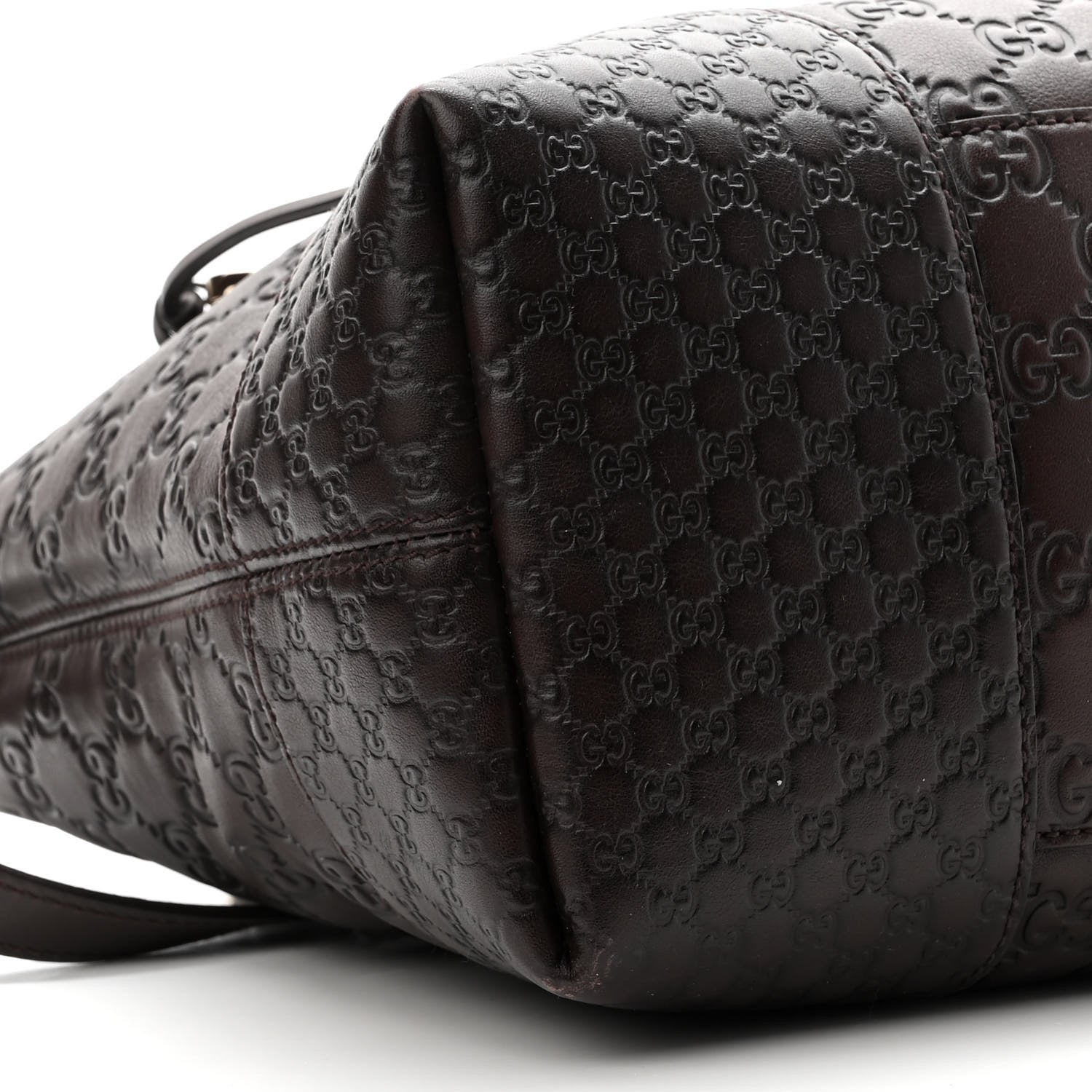 Gucci Guccissima Medium Bree Foldover Tote Chocolate 9 of 10