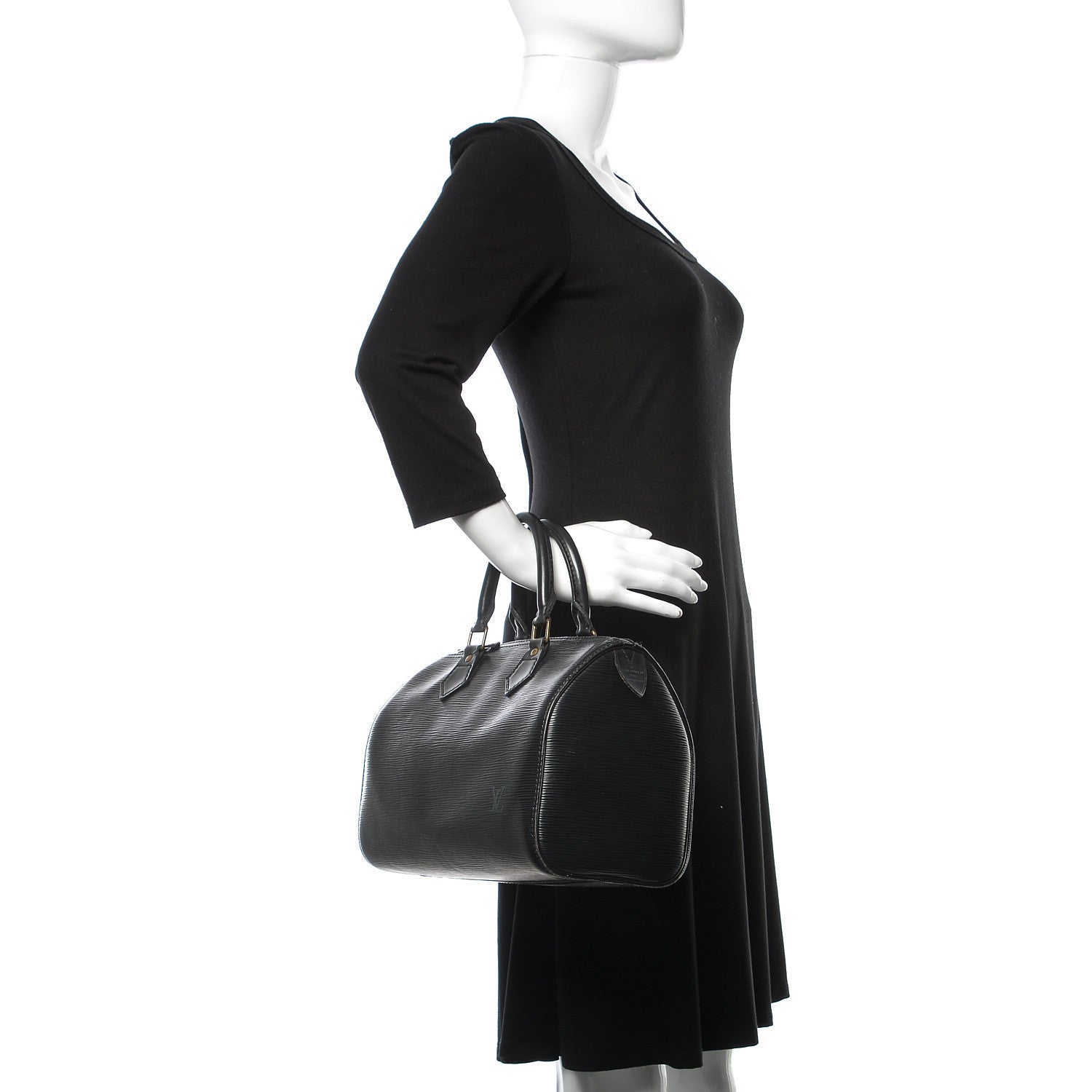 Louis Vuitton Epi Speedy 25 Black 2 of 9