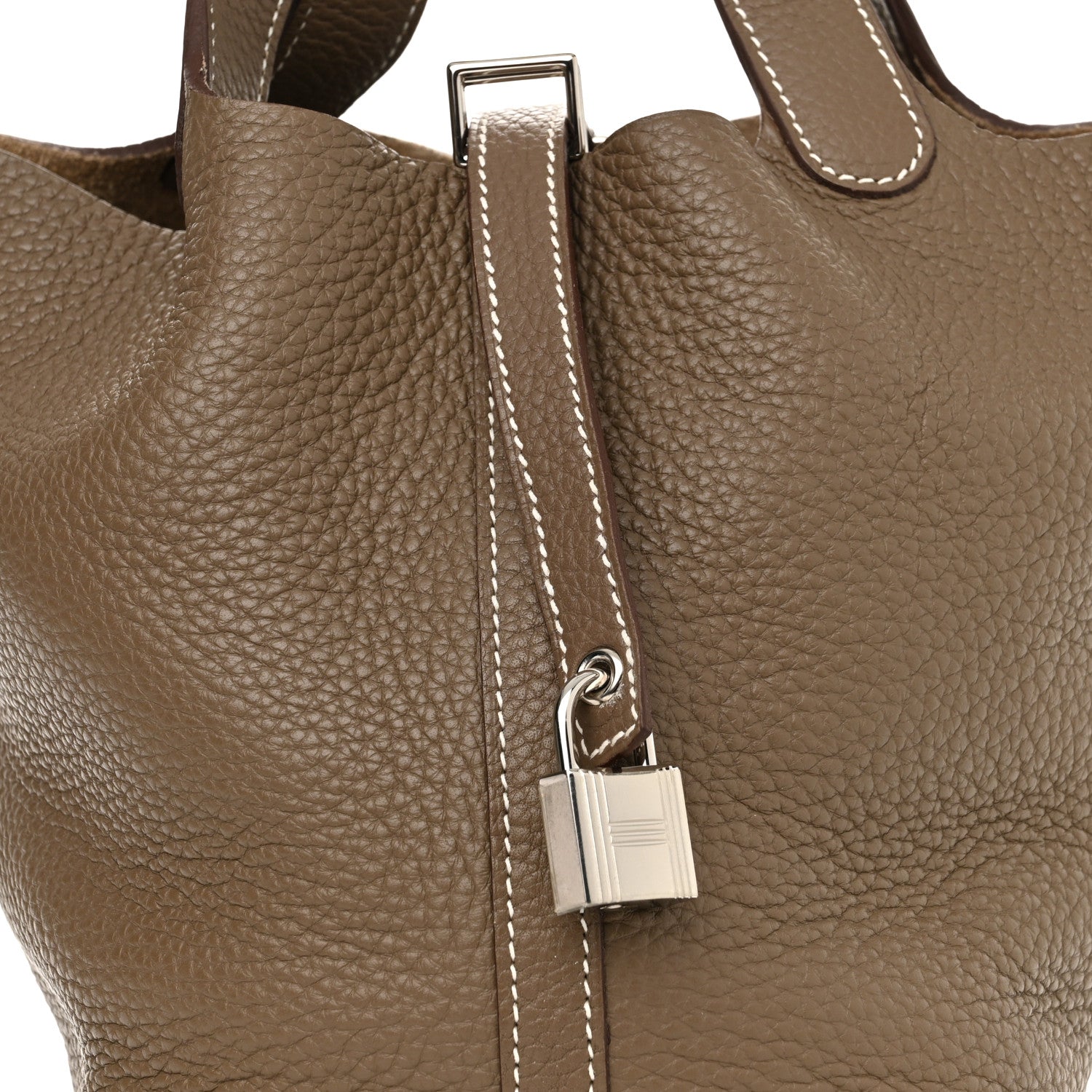 Hermes Taurillon Clemence Picotin Lock 18 PM Etoupe 8 of 12