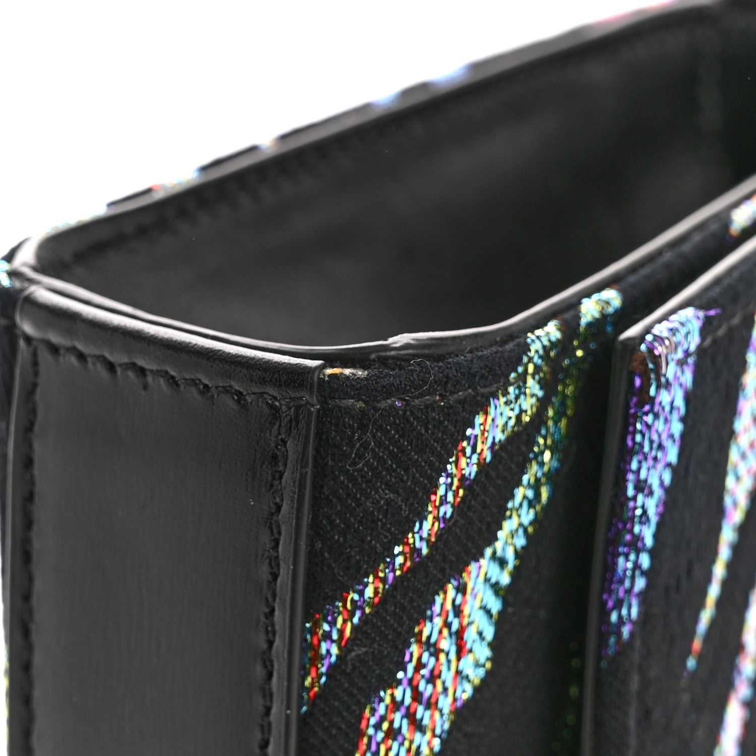 Saint Laurent Canvas Calfskin Metallic Tiger Print Small Monogram Kate Satchel Black Multicolor 13 of 13