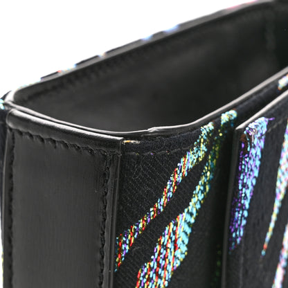 Saint Laurent Canvas Calfskin Metallic Tiger Print Small Monogram Kate Satchel Black Multicolor 13 of 13