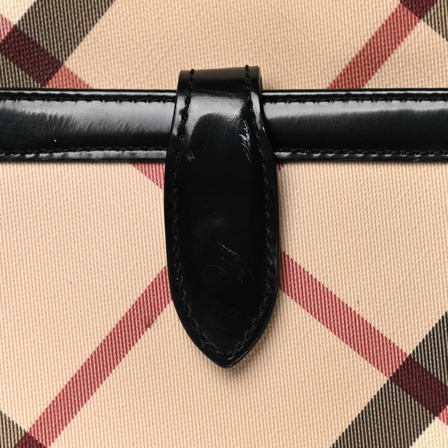 Burberry Patent Trim Nova Check Tote Black 6 of 7