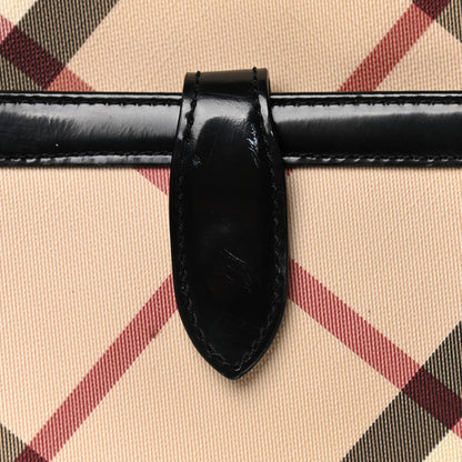 Burberry Patent Trim Nova Check Tote Black 6 of 7
